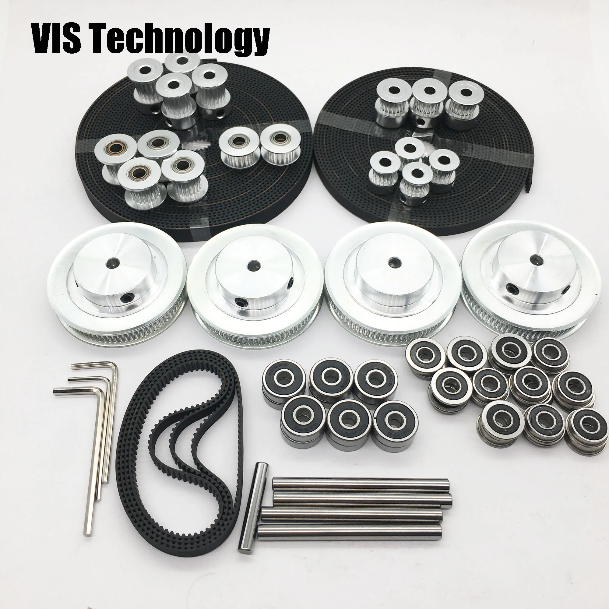 

VORON 2.4 1set GT2 LL-2GT Open Timing Belt 16T 80T 20T Tooth Pulley 188-2GT Shaft Bearing 625 F695 2RS Motion Parts for VORON