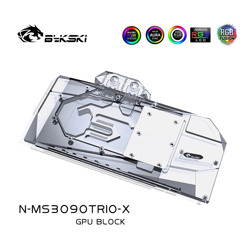 Bykski N-MS3090TRIO-X PC refroidissement par eau GPU refroidisseur vidéo fouling carte nuits d'eau pour gelée RTX3090/3080 TRIO