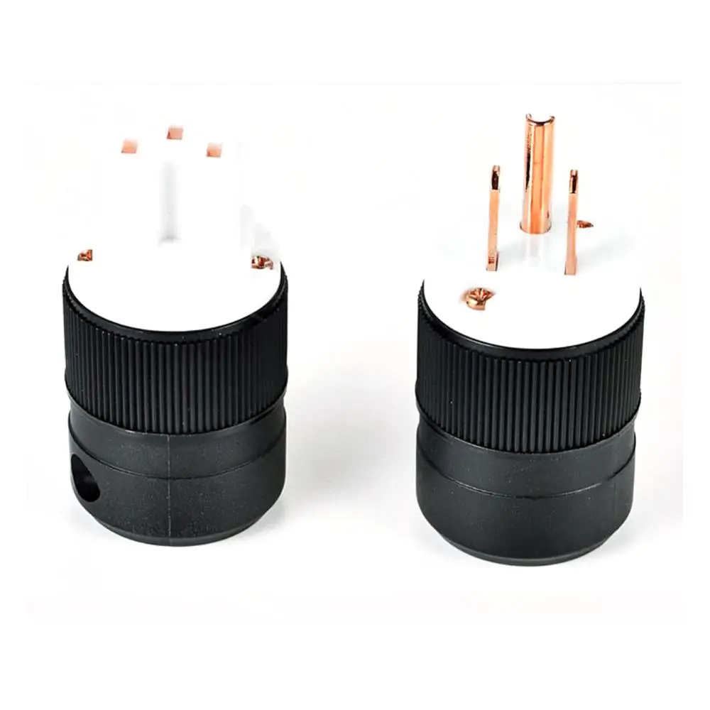 Hifi Audio Red Copper Plug Audio Amplifier Amplifier CD Power Plug Connector+IEC Plug  Connector for hifi audio AC power cord