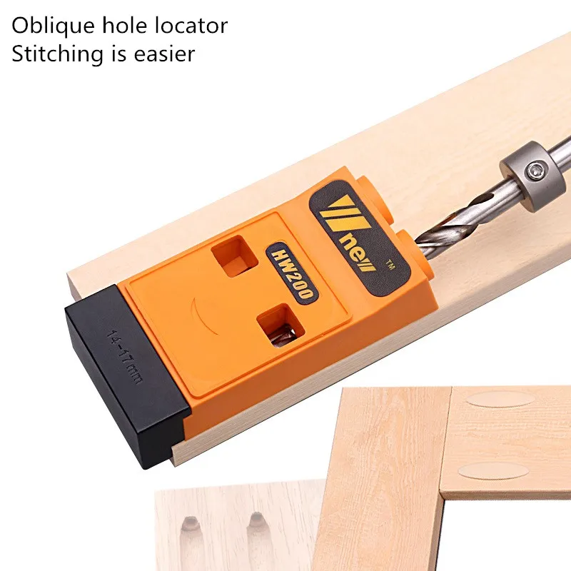 

New Oblique Hole Locator Woodworking Hole Puncher Imported Engineering Plastics Heat-Treated Steel Sleeve DIY