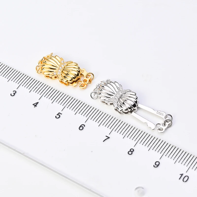 3 Strand Neckalce/Bracelet Clasp Fittings For 3-5mm Pearl Beads Fashion Sterling Silver Buckle Women DIY Jewelry Making