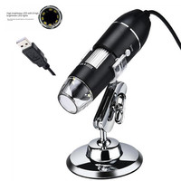 Adjustable 1600X 2MP 1080P 8 LED Digital Microscope Type-C/Micro USB Endoscope Zoom Magnifier With Stand Correction Ruler Set