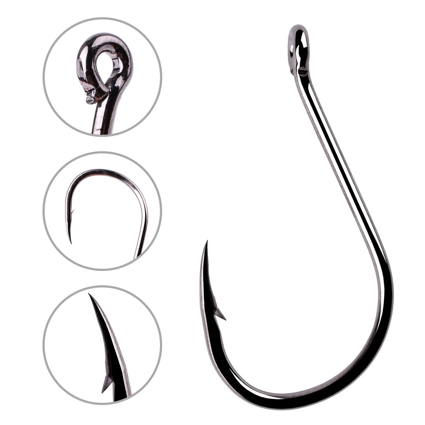 50pc / 20pc High Carbon Steel Fishing Hooks Set Barbed Single Circle Carp Hook Sea Fishinhook Fly Fishing Tackle Box Accessories