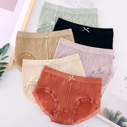 Women's Underwear panties Lace Sexy Panties Lingerie For Female Pure Cotton Soft panties Comfort Briefs Girl Bow Underpants M-L