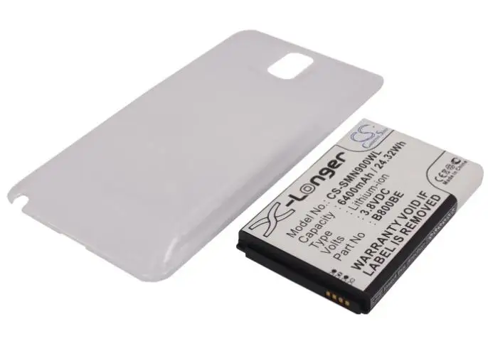 Cameron sino bateria de 6400mah para samsung galaxy, peça de reposição para samsung galaxy note 3, 10 cores, n9000, n9002, n9005, n9006, n9008