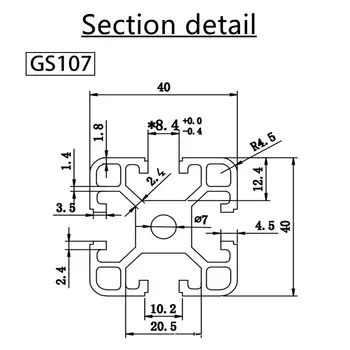 Extrusión de perfil de aluminio 4040 de 100 mm a 1000 mm, perfil de aluminio CNC estándar de la UE, piezas de impresora 3D, guía de alambre de ánodo, perfil de aluminio 6 best sales Perfil de aluminio 4040 - №6