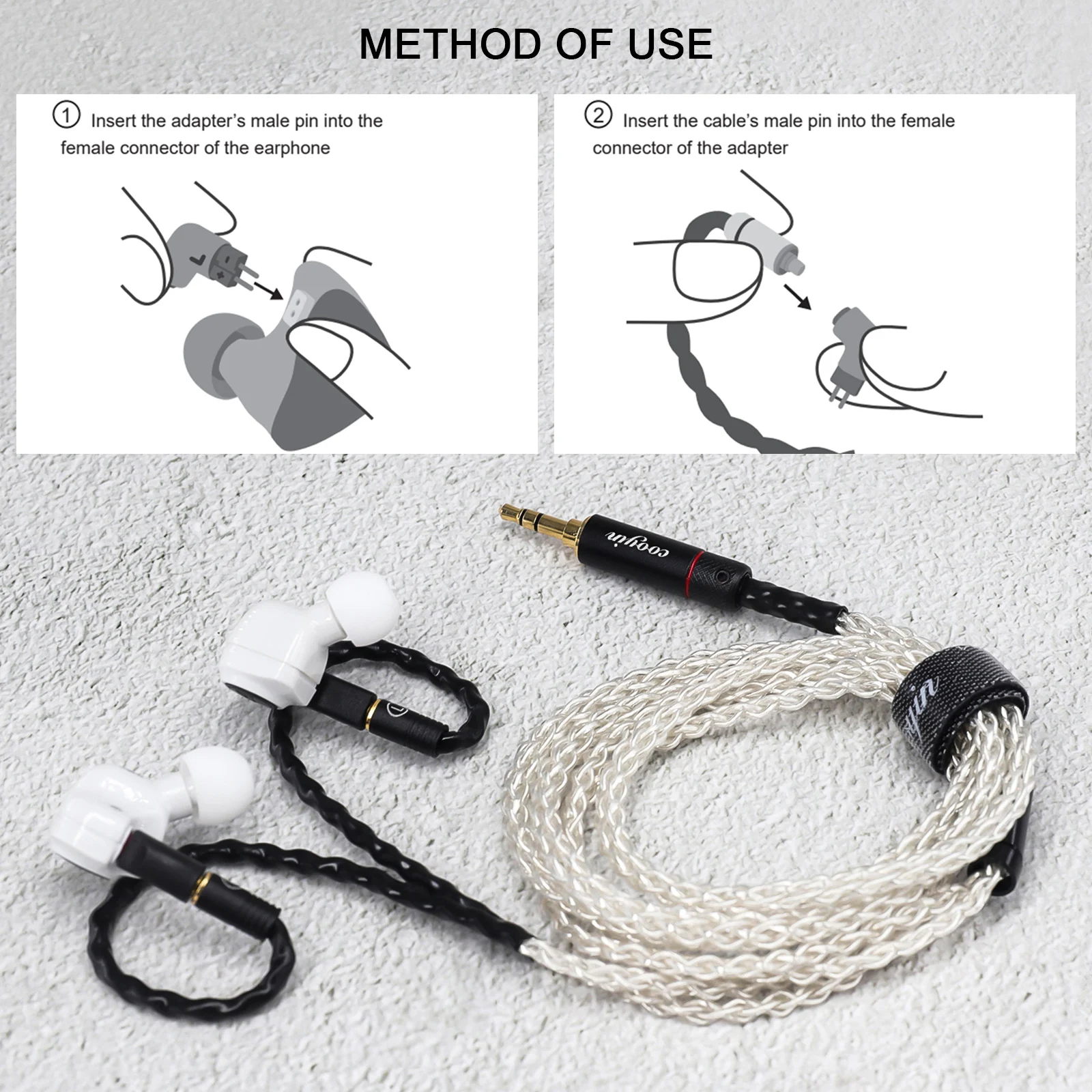 OKCSC HIFI Headphone Plug 3.5/0.78mm ER4P EXK FitEar AD2C W40 HD580 QDC IE80 IE40 JH to MMCX Earphone Conversion Pin Connector