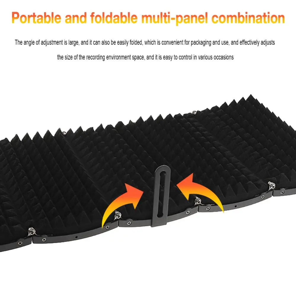 Có Thể Điều Chỉnh Micro Cô Lập Shield Bao Gió Màn Hình Pop Lọc 5-Bảng Điều Khiển Bề Mặt Cong Gió Cho Phòng Thu Âm