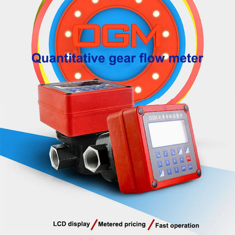 Medidor de Fluxo Quantitativo Diesel Medidor de Combustível Turbina Display Lcd de Polegada 12v e 24v
