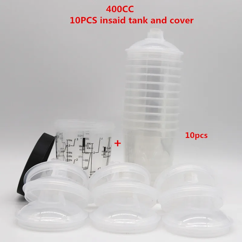 10pcs Bulk Sale Spray Gun Paint Tank Spray Gun Mixing Cup 165/400/600ml Disposable Measuring Cup Type H/O Quick Cup