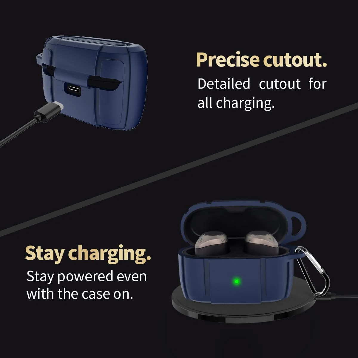 Funda protectora de silicona con absorción de golpes para Jabra Elite Active 85t, auriculares TWS inalámbricos, Bluetooth, con llavero