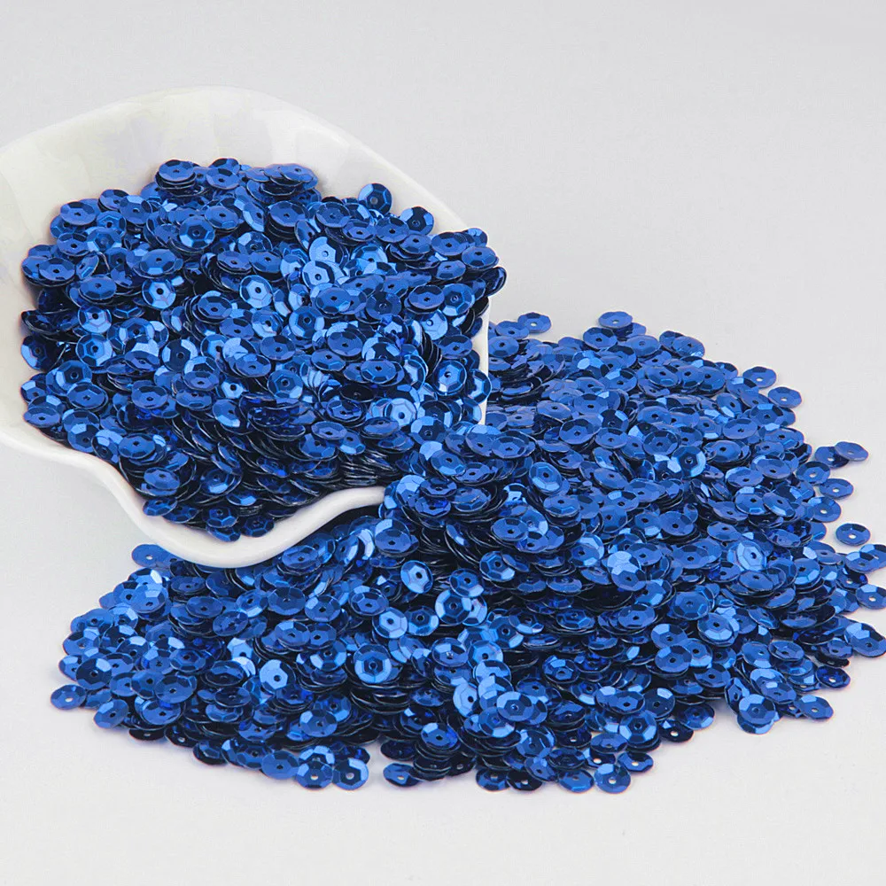 Mix Size Blue Sequin 3mm 30mm DIY PVC Glitter Flat Round Cup Loose Sequins Paillettes Sewing Wedding Decorat Lentejuelas 10g