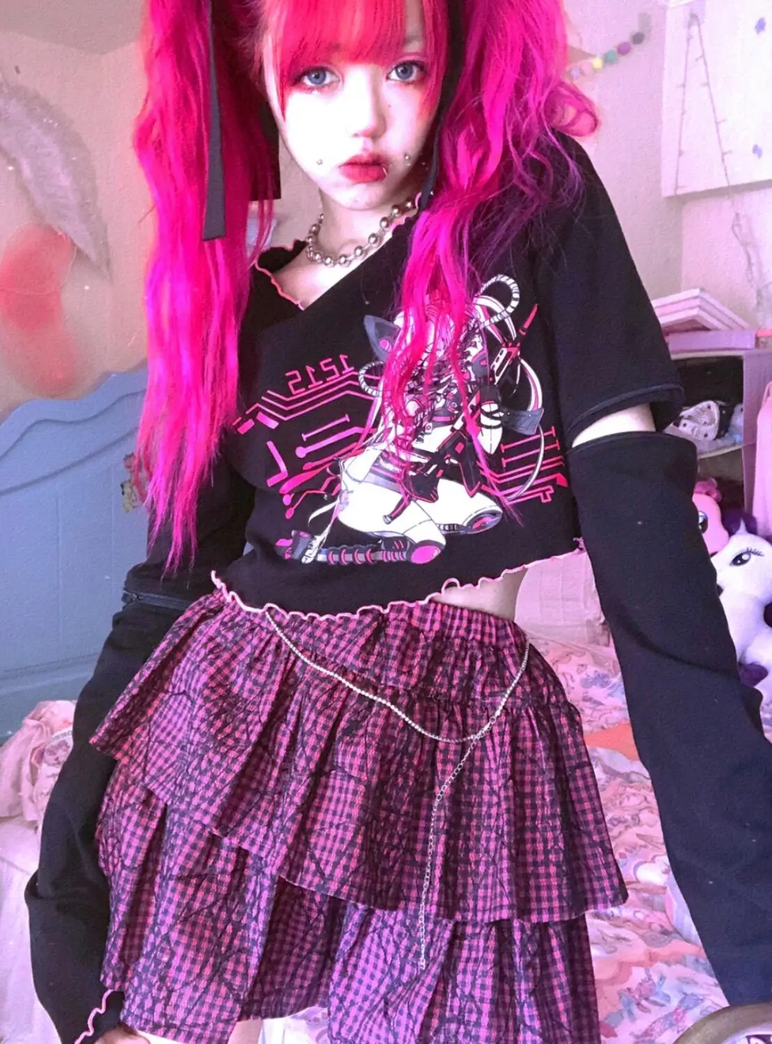 Japanese Design Red Wine plaid Skirt Hot Girl Punk Sweet Lolita Cake Mini Skirt 2020 Women Summer JupeY2k