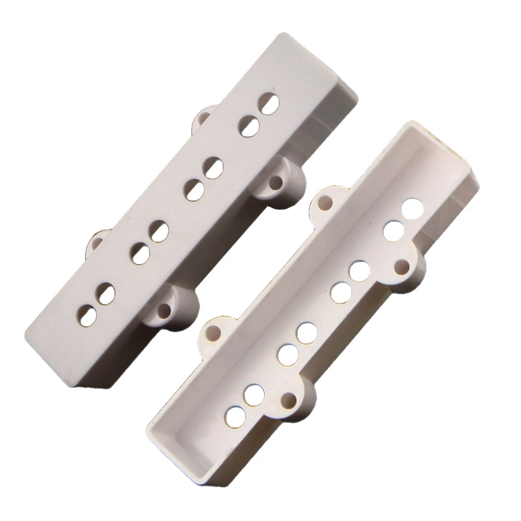 Pack Of 2 White Jazz Bass Pickup Covers Neck&Bridge For JB Bass Guitar Musical Instrument Parts