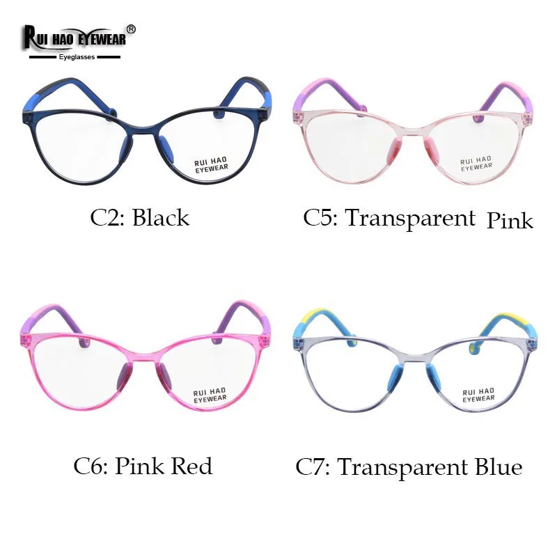 Children Glasses Frames Cat Eye Design Girls Kids Eyeglasses Spuer Light TR90 Spectacles Amblyopia Myopia Optical Glasses Frame