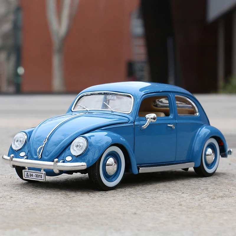 Maisto-coche Volkswagen Beetle de aleación, vehículo de lujo fundido a presión, 1:18, 1955, colección de juguetes, regalo