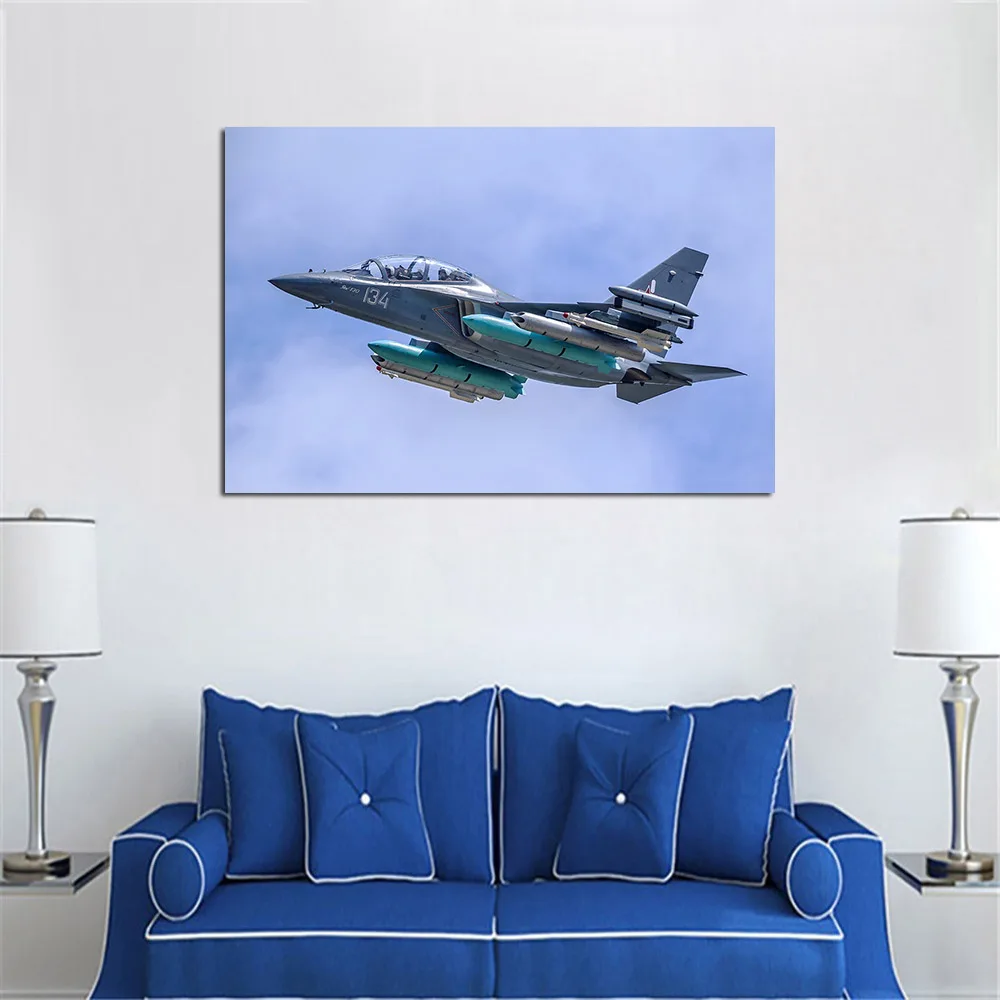 Fighter Attack Aircraft Yak-130 Wallpaper Canvas Print Paintings Wall Art Poster for Living Room Decor