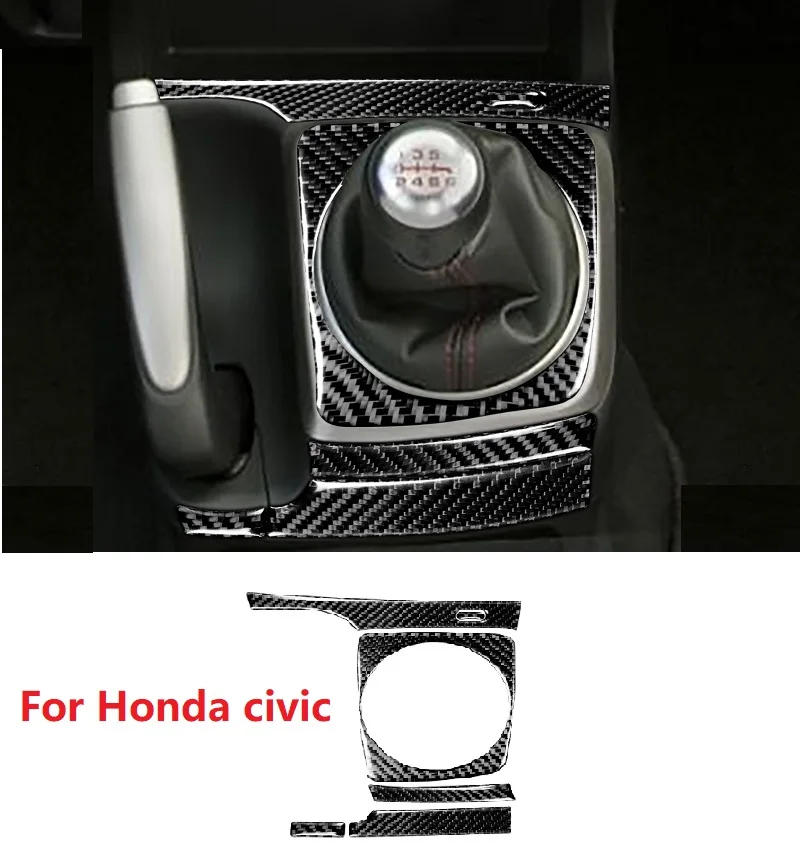 

Carbon Fiber Car Stickers Gear Shift Panel Trim Interior Car Accessories Fit For Honda civic 8 Gen 2006-2011