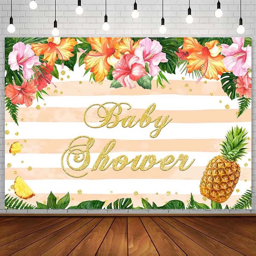 

Avezano Baby Shower Photography Backgrounds Summer Flower Pineapple Golden Child Birthday Backdrops Photo Studio Photozone Decor