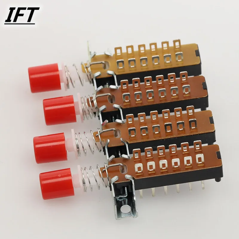 4P2T 4 صفوف التعشيق دفع زر مقبض البيانو مفتاح التبديل 2 قطعة