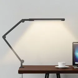 Artpad Stepless Dimmable LED Table Lamp Studying Room Office Adjustable Color Tempatures Black Clip-on Lamp Touch Control 9W