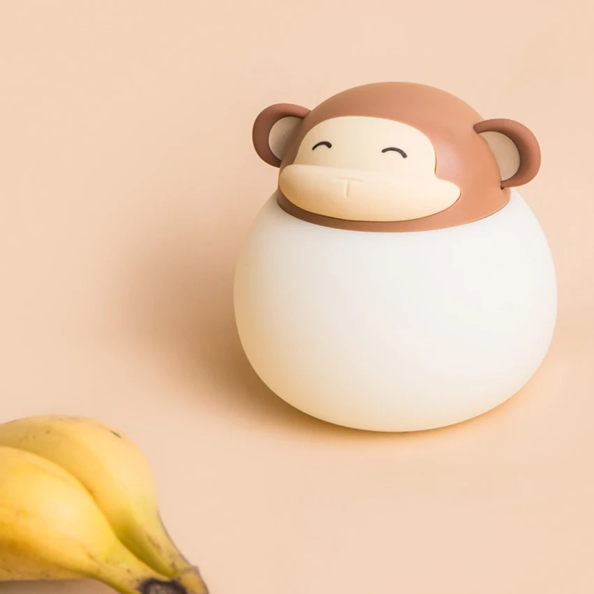 子供のためのかわいい動物のナイトライト、6つのタイマーを備えた赤ちゃんの子供部屋の保育園の常夜灯、寝室のための調光可能でクール/暖かいライト