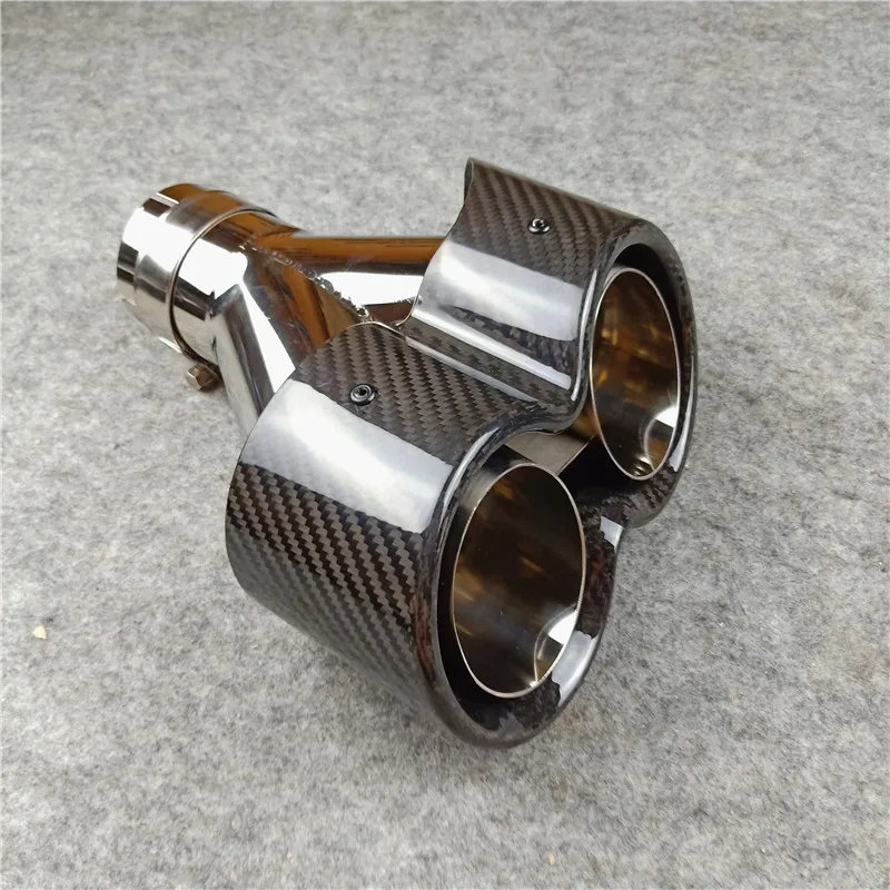 1 Piece Carbon Fiber Y Model Exhaust Tip Length About 240mm OUT 180/240MM Stainless Steel Muffler Tip