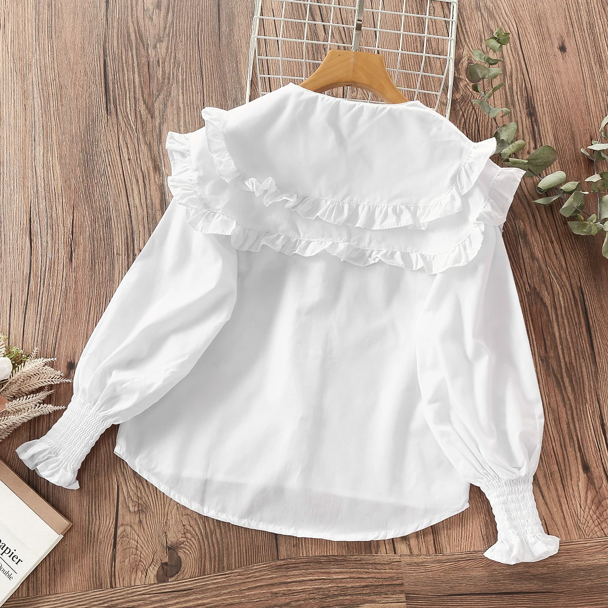 Clothes for Teenagers Shirt for Girl White Longsleeve Blouses Kids Clothes Spring Children Clothing 5 6 8 9 10 11 12 13 14 Years