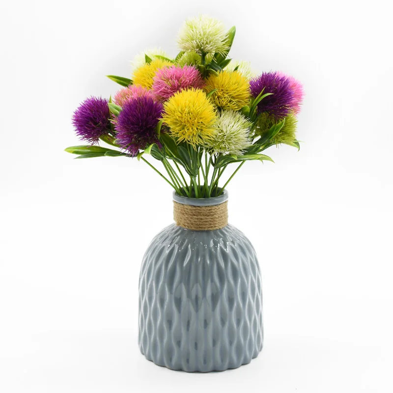 5pcs Plastic Dandelion Vase for Home Decoration Accessories Wedding Decorative Flower Household Products Artificial Plants Cheap