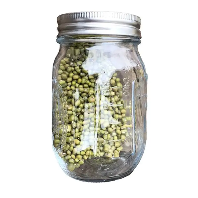 Tarro brotación con tapa pantalla acero inoxidable 304, boca ancha, Quart Sprouter, germinador para frijol Alfalfa orgánico