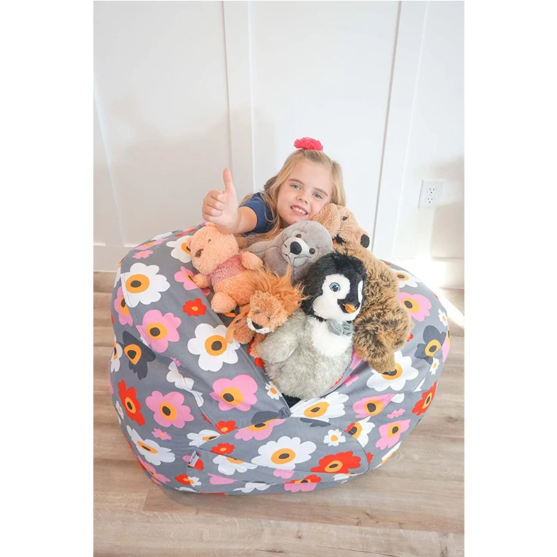 Large 26inch Stuffed Animal Bean Bag Chair for Kids Empty Beanbag Cover Children Toys Storage Bean bag for Baby Sofa Foldable