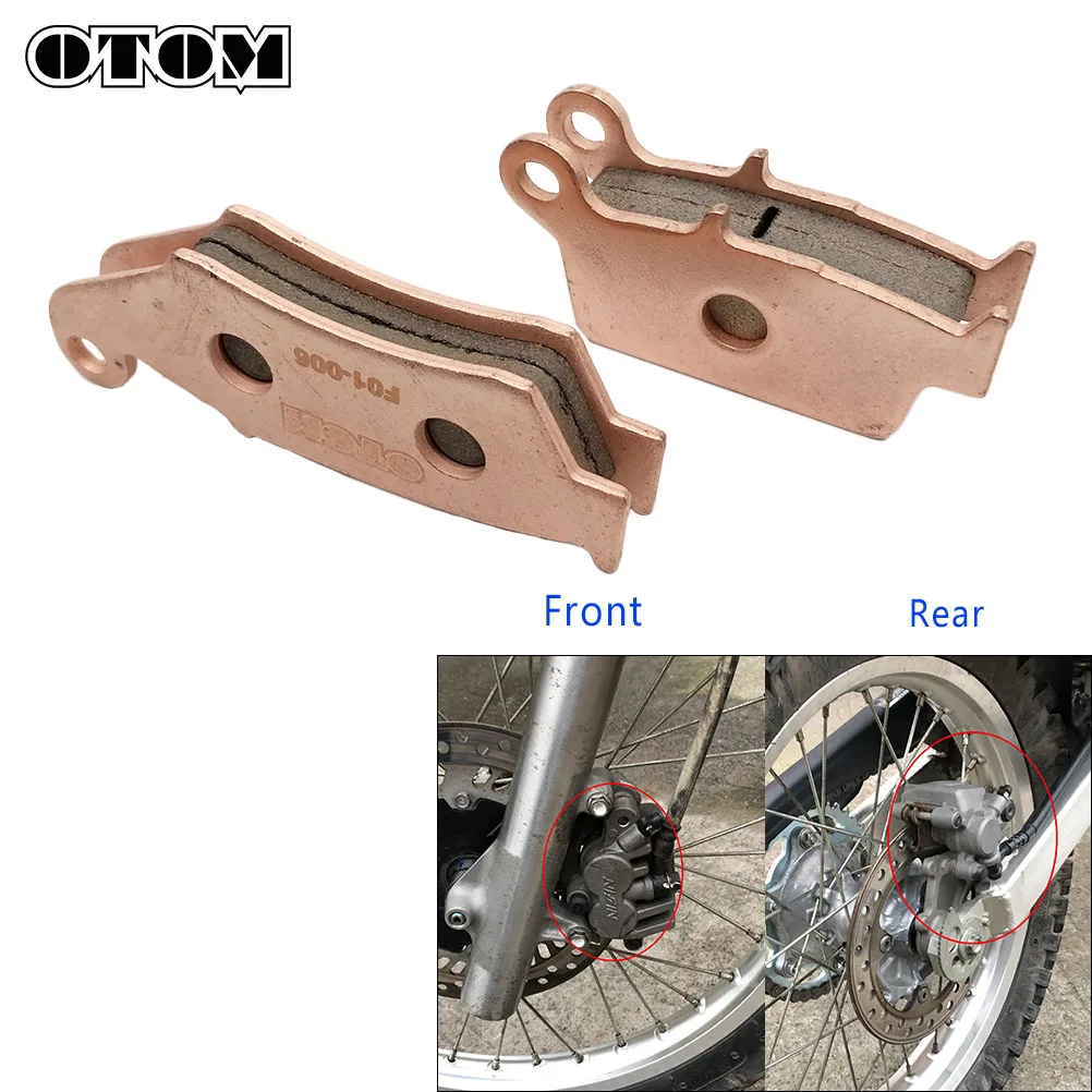 OTOM Off-road Motorcycle Front Rear Disc Brake Pads Shoes Copper-based Sintered For HONDA CRF230 XR230 XR250R/L KAWASAKI GAS GAS