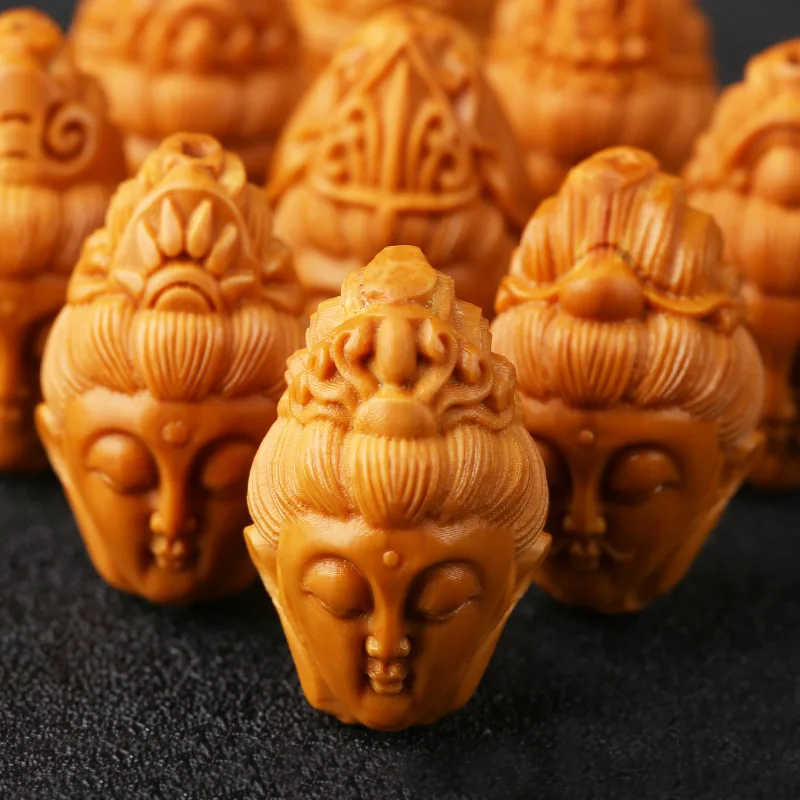 

Olive core carving new Guanyin head bracelet wenwan playing Guanyin head olive Hu bracelet men and women are kind