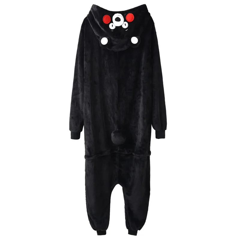 New Flannel Plus Size Kumamon Bear Onesie Kigurumi Animal  Pajamas Cartoon Best Gift Cosplay Costumes Jumpsuit Zipper Hooded