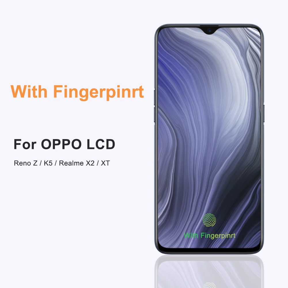 6.4\'\' Super AMOLED For Oppo Reno Z LCD CPH1979 PCDM10 PCDT10 DIsplay Touch Screen Digitizer Assembly For OPPO K5 LCD