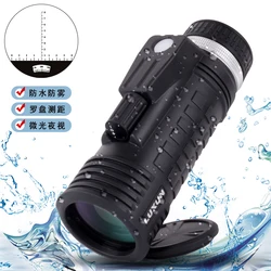 LUXUN 8x42 Monocular Telescope with Built-in Compass Rangefinder BAK4 Prism - Powerful Waterproof Hunting Monocular