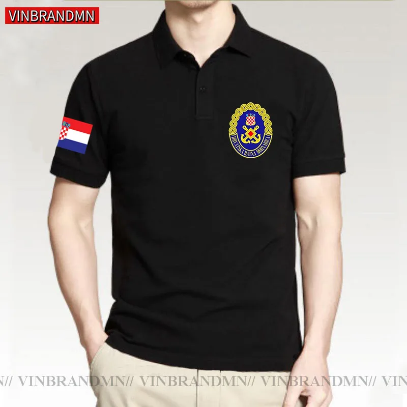 Black Croatia Hrvatska Croatian HRV Croats Short sleeve Polo shirt Solid Comfort Mens Slim Fit Business POLO shirts Breathable