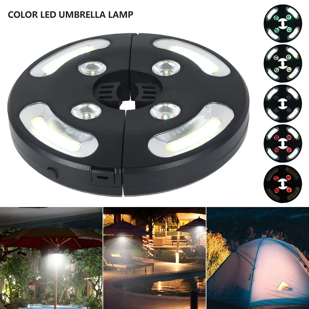 LED Parasol Light USB Outdoor Poles Tent Lights Cordless Campsite Hanging Emergency Lamp Colorful LED Patio Umbrella Night Light