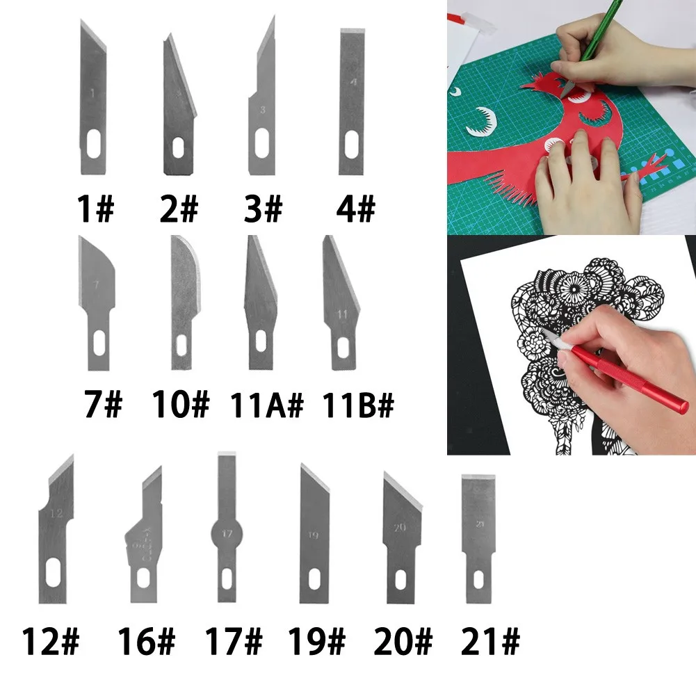 10pcs Craft Scalpel Multifunction Blade Carving Blade DIY Hand Tools Multifunction Knife Blade Replacement