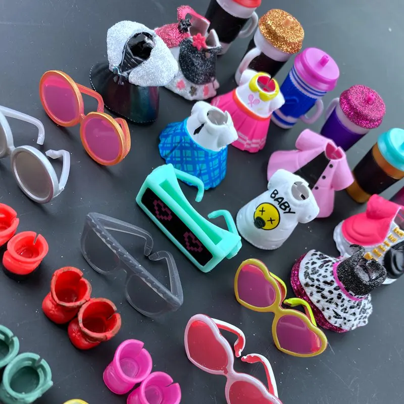 4pc origina doll clothes, bottles, shoes, glasses accessories for lols doll accessories hot sale