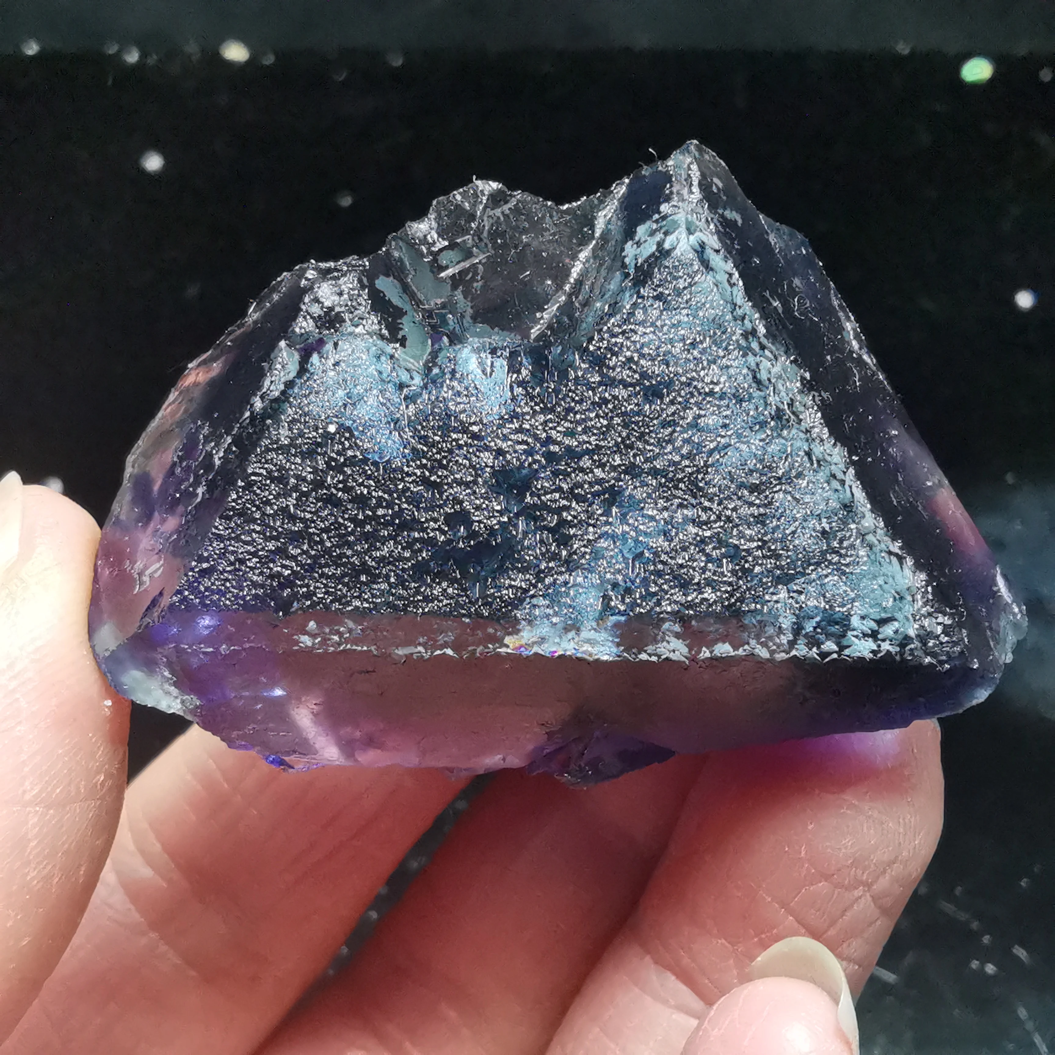 

43.4gNatural purple fluorite mineral symbiosis specimen crystal healing energy home decoration QUARTZ GEM