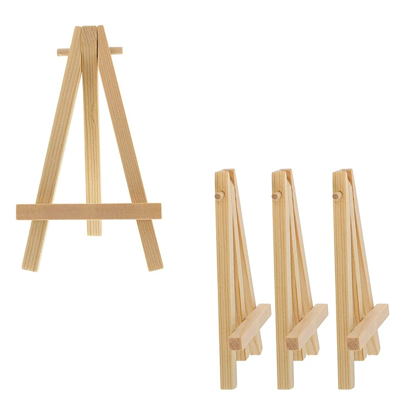 24Pcs 12.7cm Mini Wooden Display Stands, Easels, Table Top Stands, Suitable For Children's Handicrafts, Business Cards