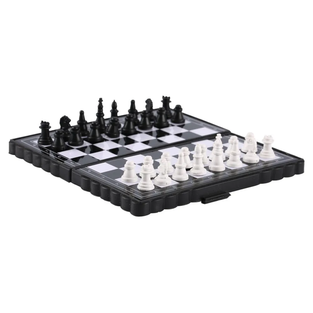 1set Mini International Chess Folding Magnetic Plastic Chessboard Board Game Portable Kid Toy Portable