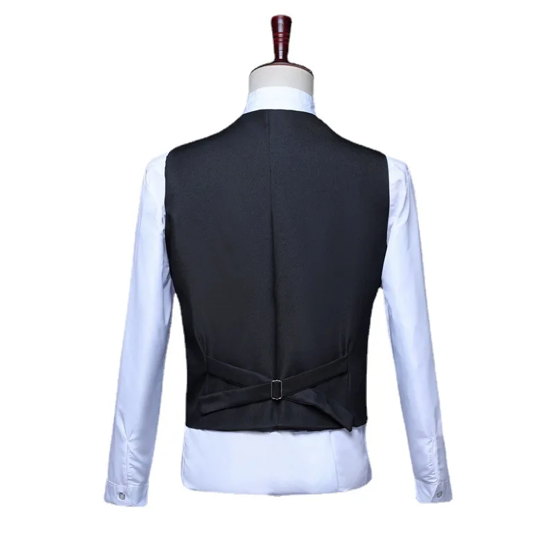 Chaleco Ajustado con lentejuelas para hombre, traje brillante con cuello en V para fiesta, Club DJ, cantante de escenario, 3XL