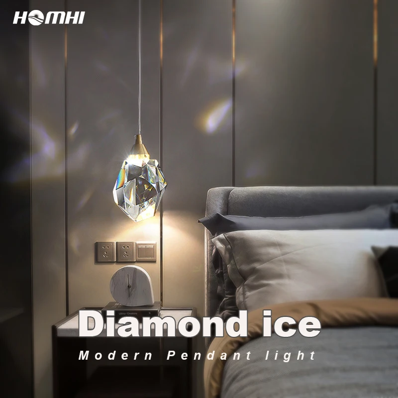 Homhi Modern Pendant Lamp Led Bedroom Chandelier For Crystal Dining Room Luminaire Decoration Salon Hanging Dining Room HPD-058