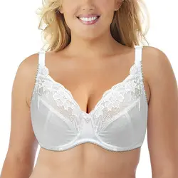 YBCG Women Bra Thin Cup Underwire White and Black Lace Bra Sexy Unpadded Mesh Bras Plus Size Push Up Bras for Women Big Size