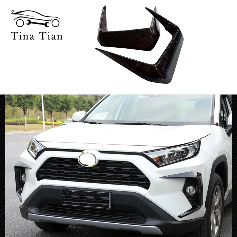 

2 Pieces Fit For Toyota RAV4 2019 2020 Front Fog Light Eyebrows Eyelid Cover Trim Fog Lamp Protection Lamp