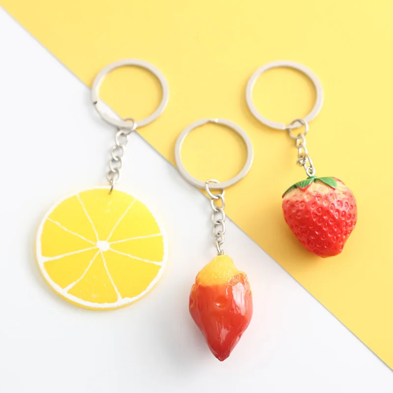 Simulation sweet potato lemon strawberry keychain Woman Men Kids Key Ring Gifts Accessories Shoes Key Chain