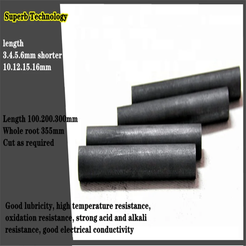 5pcs Black Carbon Rod Graphite Electrode Cylinder Rods Bars 10x100mm For Industry Tools High Temperature Carbon Graphite