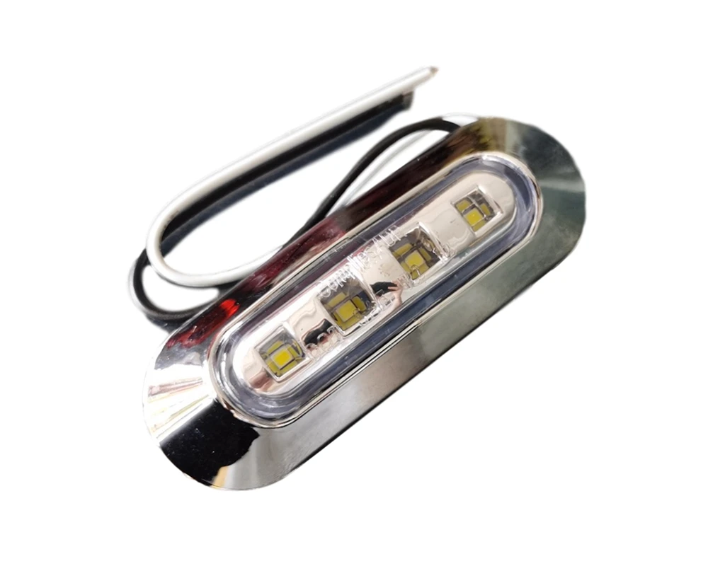 10x 10V-30V 4LED Car Chrome Bezel LED 24V Side Marker Light Tail Lamp Auto Car Bus Truck Lorry Trailer caravan Clearance lights